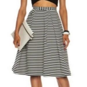 Nicholas Black and White Striped Skirt